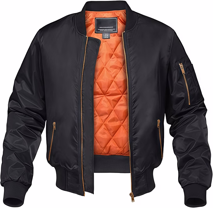 Black MA1 bomber jacket