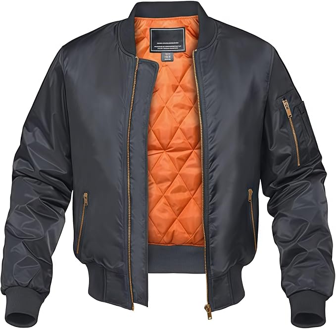 Dark grey MA1 bomber jacket